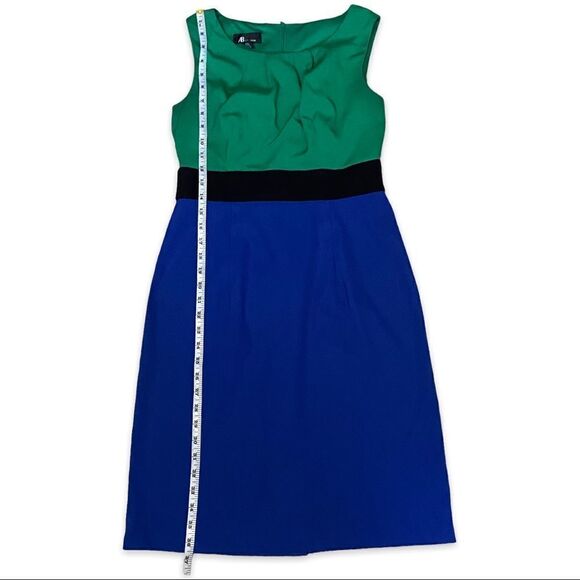 AB Studio Green and Blue Color Block Sheath Dress Size 6 - Picture 7 of 9